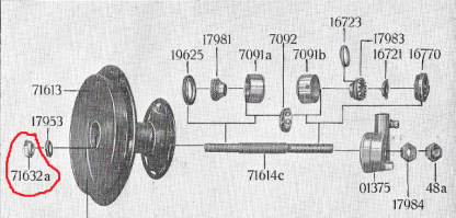 Nakrętka wewnętrzna osi koła przód DKW Sb200, 350 chrom