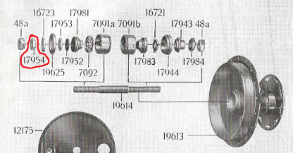 Nakrętka wewnętrzna osi koła przód DKW Ks, Km200 chrom